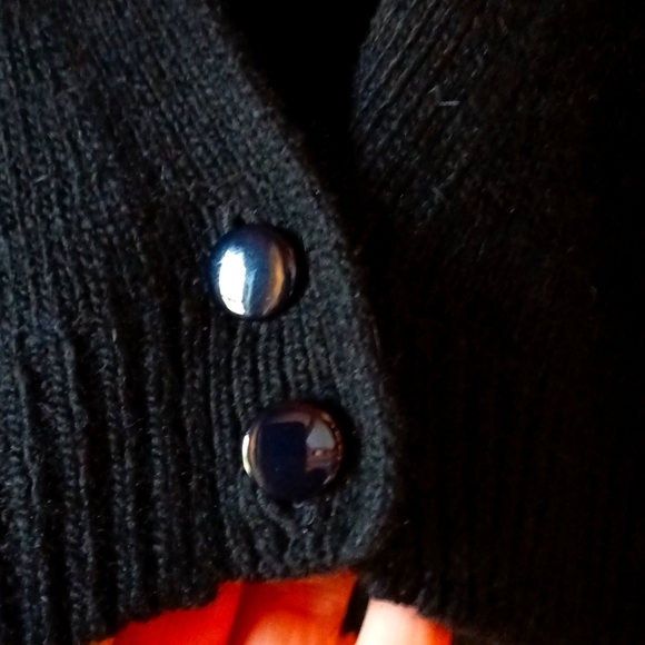 Vintage silk angora lambswool soft beaded 80's black gold M - Picture 4 of 9